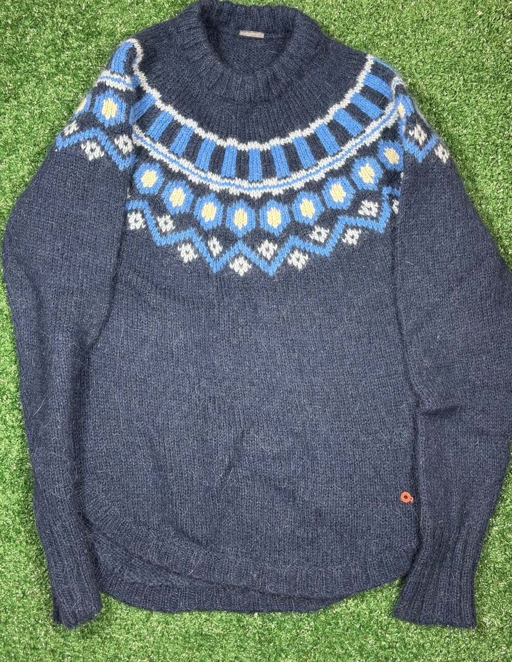 Kari Traa Ringheim Wool Sweater Blue Fair Isle Nordic Crewneck